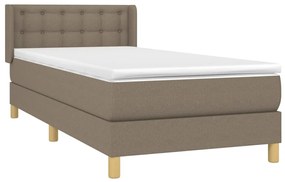 Κρεβάτι Boxspring με Στρώμα Taupe 80x200 εκ. Υφασμάτινο - Μπεζ-Γκρι