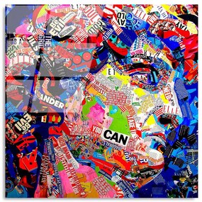 Πίνακας Γυάλινος 123BZM2306 50x50cm Multi Wallity Τετράγωνοι Glass