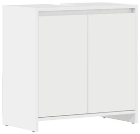 vidaXL Ντουλάπι Νιπτήρα Γυαλιστερό Λευκό 60 x 33 x 61 εκ. Επεξ. Ξύλο