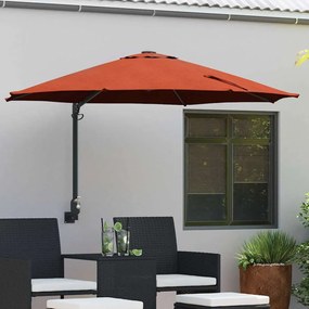 vidaXL Ομπρέλα Κήπου Κόκκινο και Μαύρο 248 x 248 x 148 εκ