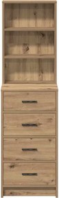 vidaXL Highboard artisan δρυς 40 x 41 x 135 εκ. Επεξεργασμένο Ξύλο