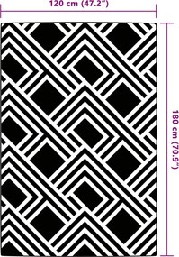 vidaXL Χαλί εξωτερικού χώρου ARAKIL γκρι 120x180 cm PP