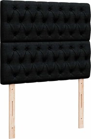vidaXL Κρεβάτι Boxspring με Στρώμα Μαύρο 120x200 εκ. Υφασμάτινο