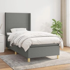 ΚΡΕΒΑΤΙ BOXSPRING ΜΕ ΣΤΡΩΜΑ ΣΚΟΥΡΟ ΓΚΡΙ 90X190 ΕΚ. ΥΦΑΣΜΑΤΙΝΟ 3131794