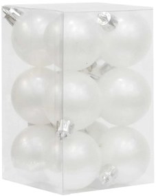 Σετ 12 τεμ. Χριστουγεννιάτικες Μπάλες Άσπρο Ματ Περλέ 4cm 236261
