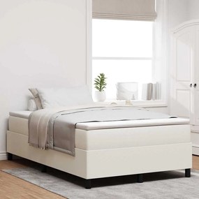 vidaXL Κρεβάτι με ελατήρια Κρέμα και Λευκό 203 x 120 x 60 εκ Βελούδο