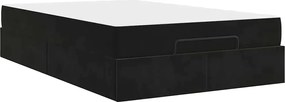 vidaXL Σκελετός κρεβατιού με στρώμα 2 pcs Μαύρο Βελούδο