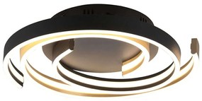 Φωτιστικό Οροφής - Πλαφονιέρα Caya 641910208 Φ50x9cm Dim Led 6800Lm 58W Brass-Black Trio Lighting