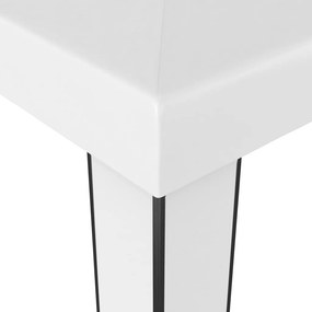 vidaXL Κιόσκι με Διπλή Οροφή και Φωτάκια LED Λευκό 3 x 3 μ.