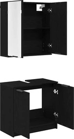 vidaXL Σετ Ντουλαπιών Μπάνιου 2 pcs Μαύρη Οξυά Επεξεργασμένο ξύλο