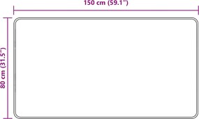 vidaXL Χαλί Runner MARSA Γκρι 150 x 80 cm Πολυέστερ και PVC