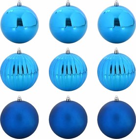 vidaXL Σετ Μπάλλες Χριστουγέννων XL 9 pcs Μπλε Πλαστικό