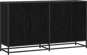 vidaXL Πλαϊνό γραφείο Μαύρη Δρυς 134 x 35 x 76 εκ. Επεξεργασμένο Ξύλο