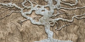 Αφηρημένη εικόνα δέντρο σε ξύλο σε μπέζ σχέδιο