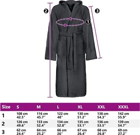 vidaXL Μπουρνούζι KINN Ανθρακί S Βαμβάκι