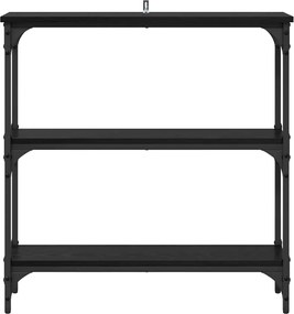 vidaXL Τραπέζι κονσόλας με ράφι Μαύρη Οξυά 75 x 22,5 x 75 εκ