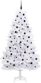 vidaXL Τεχνητό Χριστουγεννιάτικο Δέντρο με Άξονα με βάση Λευκό 240 cm