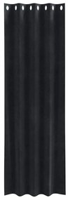 vidaXL Κουρτίνες με κουρτίνες 2 pcs Μαύρο 140 x 225 cm Βελούδο