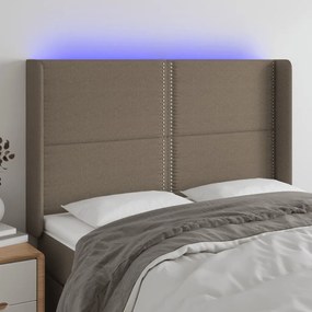 Κεφαλάρι Κρεβατιού LED Taupe 147x16x118/128 εκ. Υφασμάτινο