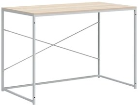 vidaXL Γραφείο Υπολογιστή Λευκό/Δρυς 110 x 60 x 70 εκ. Επεξ. Ξύλο