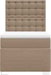 vidaXL Κρεβάτι Boxspring με Στρώμα Καπουτσίνο 80x200 εκ. Συνθ. Δέρμα
