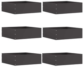 vidaXL Περίγραμμα γκαζόν 6 pcs Μαύρο 40 x 40 x 13 cm Ατσάλι