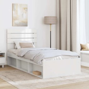 vidaXL Σκελετός Κρεβατιού Λευκό 75 x 190 cm Στερεά ξυλεία πεύκου