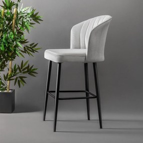 Σκαμπό Μπαρ 4τμχ Κρέμ / Μαύρο RUBI 52x42x97