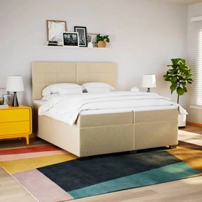 ΚΡΕΒΑΤΙ BOXSPRING ΜΕ ΣΤΡΩΜΑ ΚΡΕΜ 200X200 ΕΚ. ΥΦΑΣΜΑΤΙΝΟ 3290600