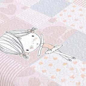 LINO ΚΟΥΒΕΡΛΙ GIRLY PINK-GREY  160X220