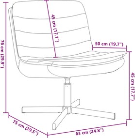 vidaXL Περιστρεφόμενη καρέκλα Κρεμ 63 x 75 x 76 εκ ύφασμα