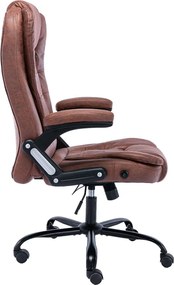 vidaXL Πολυθρόνα Γραφείου Ανοιχτό Καφέ από Γνήσιο Δέρμα