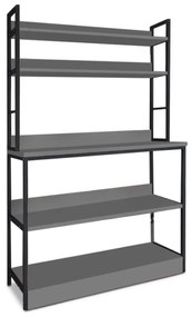 Έπιπλο κουζίνας Foyer Megapap χρώμα μαύρο - ανθρακί 101x36x160,7εκ.