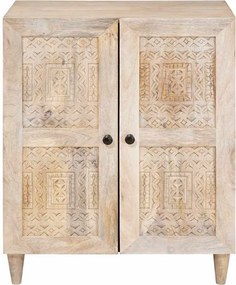vidaXL Πλαϊνό γραφείο Λευκό 60 x 33 x 75 cm Μασίφ ξύλο μάνγκο