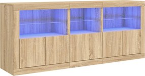 vidaXL Ντουλάπι με LED Sonoma Δρυς 162x37x67 εκ.