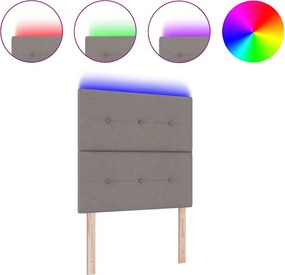 vidaXL LED κεφαλάρι με φώτα λωρίδας LED Taupe 90 cm Πολυεστέρας