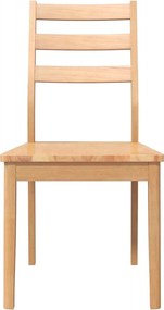 vidaXL Καρέκλες τραπεζαρίας 2 τεμ Φυσικό μασίφ ξύλο καουτσούκ