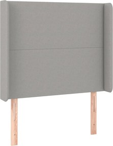 vidaXL Κρεβάτι Boxspring με Στρώμα &amp; LED Αν.Γκρι 100x200εκ. Υφασμάτινο