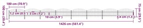 vidaXL Φράχτης Κήπου με Κορυφή Δόρυ Μαύρος Ατσάλινος 1426 x 100 εκ.