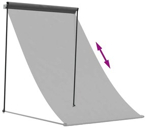 vidaXL Τέντα Συρόμενη Ανθρακί 150 x 150 εκ. από Ύφασμα και Ατσάλι