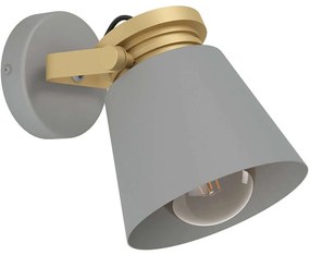 Φωτιστικό Τοίχου - Απλίκα Twicken 43835 18x15x20cm 1xΕ27 28W Grey-Gold Eglo Steel
