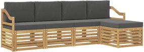 vidaXL Σειρά Καναπέ Εξωτερικού 5 pcs Άσπρο και Ανθρακί