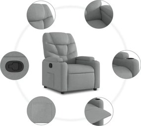 vidaXL Πολυθρόνα Ανακλινόμενη Ανοιχτό Γκρι Υφασμάτινη