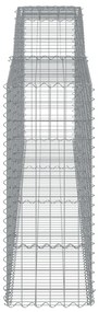 Συρματοκιβώτια Τοξωτά 5 τεμ. 400x50x120/140 εκ. Γαλβαν. Ατσάλι - Ασήμι