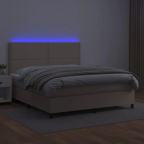 ΚΡΕΒΑΤΙ BOXSPRING ΣΤΡΩΜΑ&amp;LED ΚΑΠΟΥΤΣΙΝΟ 140X200 ΕΚ. ΣΥΝΘ. ΔΕΡΜΑ 3135890