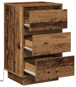 vidaXL Κομοδίνο με Παλιό Ξύλο 39 x 34.5 x 65 εκ. Επεξεργασμένο ξύλο