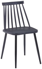 Καρέκλα Aurora I pakoworld pp σε μαύρη απόχρωση-πόδι μεταλλικό μαύρο 43x48x79εκ