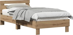 vidaXL Σκελετός Κρεβατιού Artisan Δρυς 80 x 200 cm Επεξεργασμένο Ξύλο