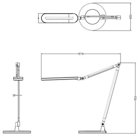 ΦΩΤΙΣΤΙΚΟ ΓΡΑΦΕΙΟΥ LED BLAIN PRO  ΑΣΗΜΙ ABS 57,4x51,1Υεκ.