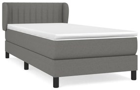 ΚΡΕΒΑΤΙ BOXSPRING ΜΕ ΣΤΡΩΜΑ ΣΚΟΥΡΟ ΓΚΡΙ 90X190 ΕΚ. ΥΦΑΣΜΑΤΙΝΟ 3126366